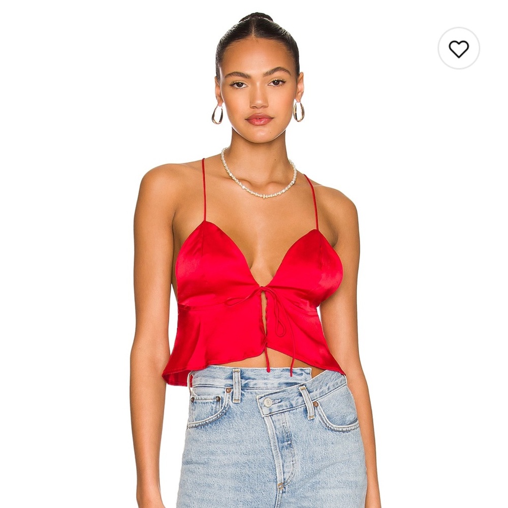 Isla Red Satin Top Superdown Revolve